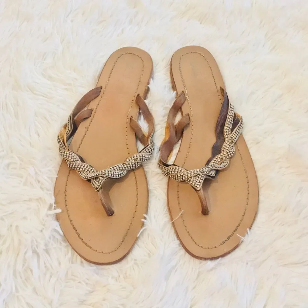 Blue by Saks 5th Avenue Gold Braided Sandals